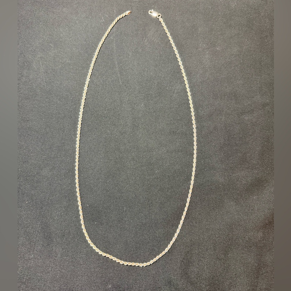 PRICE FIRM • NWOT sterling chain 925 Italy HAN diamond cut rope 24 inches 2mm